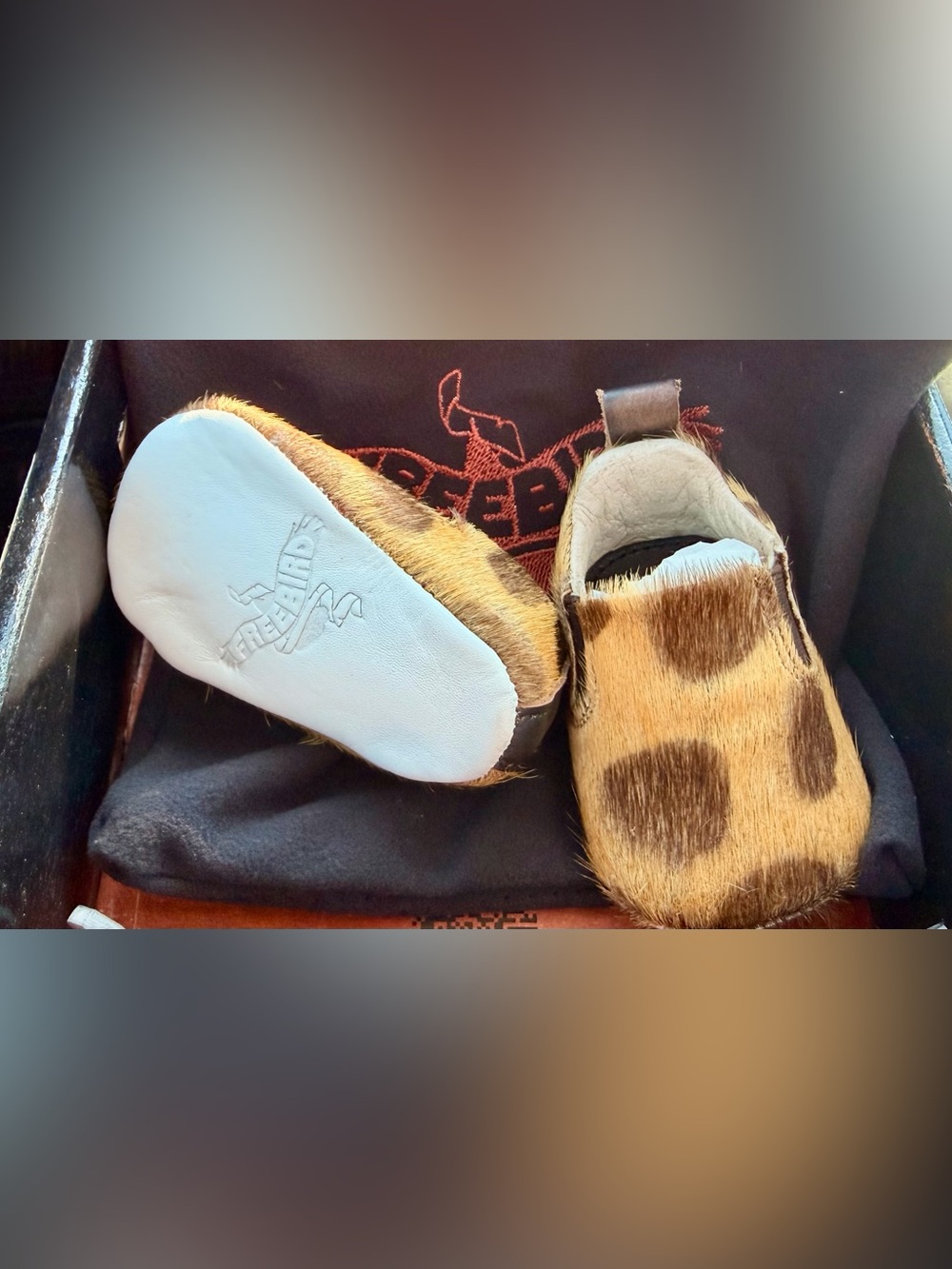 0-3 Months Freebird by Steven Kids Leopard Print Slip-On Shoes - Tan Brown - Picture 2 of 2